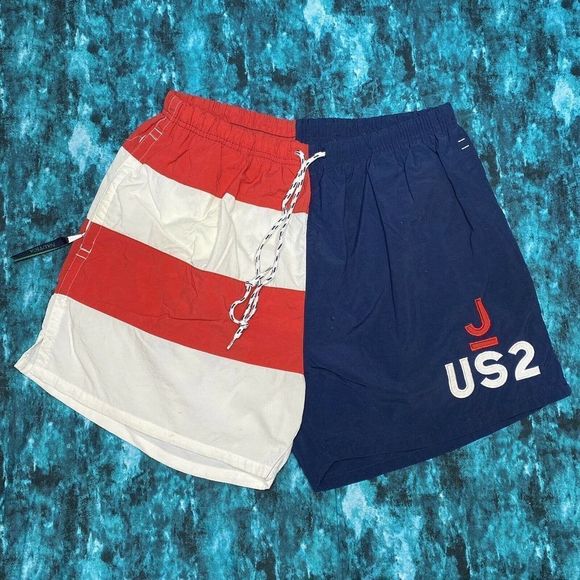 VTG Nautica J-US2 Swim Trunks 90s XL American Flag - Picture 1 of 5